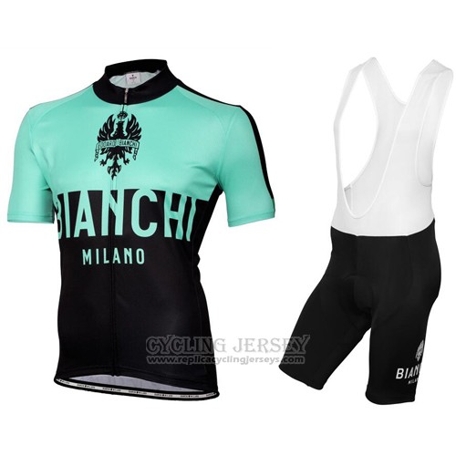 2016 Cycling Jersey Bianchi Green Short Sleeve and Bib Short