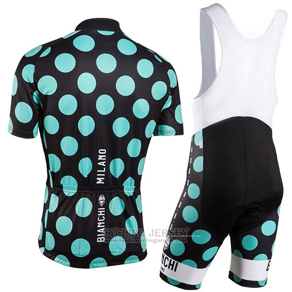 2016 Cycling Jersey Bianchi Green and Black Short Sleeve and Bib Short