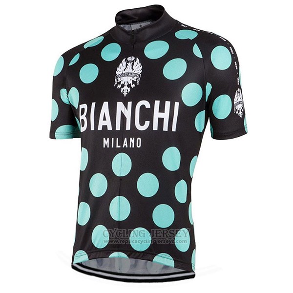 2016 Cycling Jersey Bianchi Green and Black Short Sleeve and Bib Short