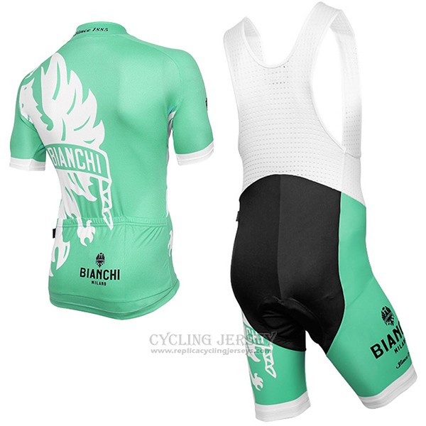 2016 Cycling Jersey Bianchi Green and White Short Sleeve and Bib Short