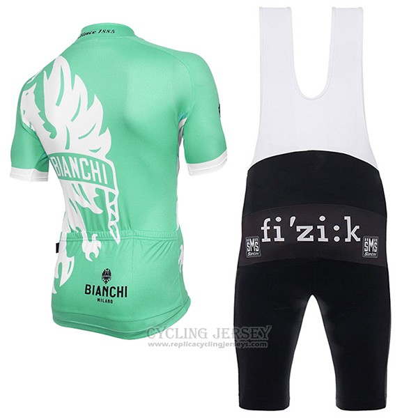 2016 Cycling Jersey Bianchi Green and White Short Sleeve and Bib Short