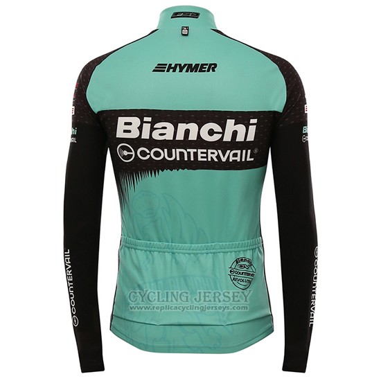 2016 Cycling Jersey Bianchi Mtb Black and Green Long Sleeve and Bib Tight