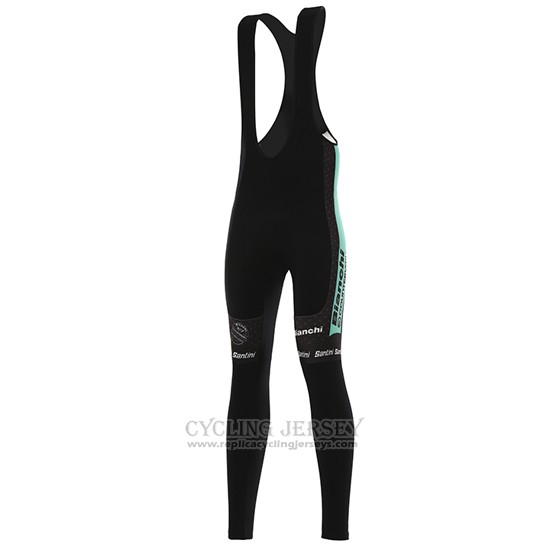 2016 Cycling Jersey Bianchi Mtb Black and Green Long Sleeve and Bib Tight