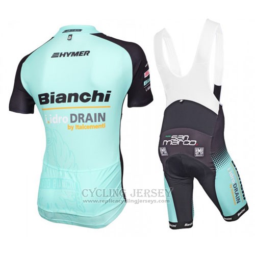 2016 Cycling Jersey Bianchi Mtb Black and Light Blue Short Sleeve and Bib Short
