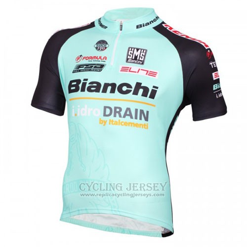 2016 Cycling Jersey Bianchi Mtb Black and Light Blue Short Sleeve and Bib Short