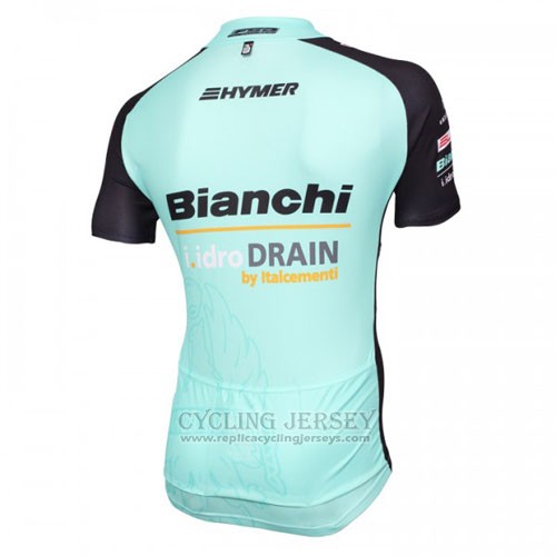 2016 Cycling Jersey Bianchi Mtb Black and Light Blue Short Sleeve and Bib Short
