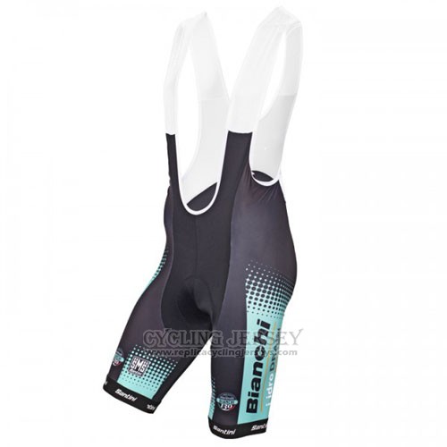 2016 Cycling Jersey Bianchi Mtb Black and Light Blue Short Sleeve and Bib Short