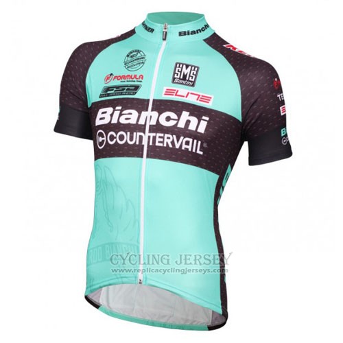 2016 Cycling Jersey Bianchi Mtb Light Blue and Black Short Sleeve and Bib Short