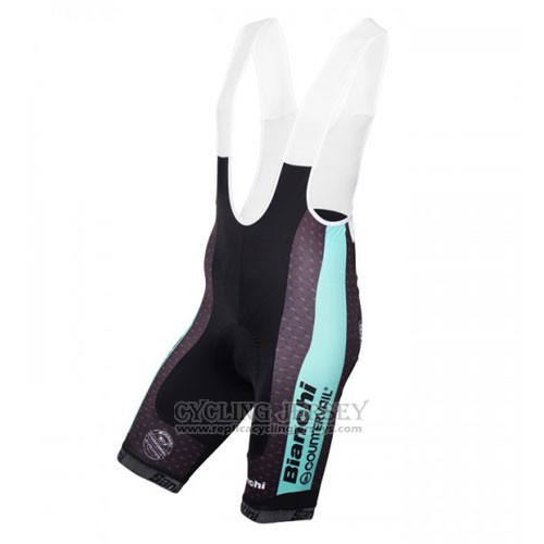 2016 Cycling Jersey Bianchi Mtb Light Blue and Black Short Sleeve and Bib Short