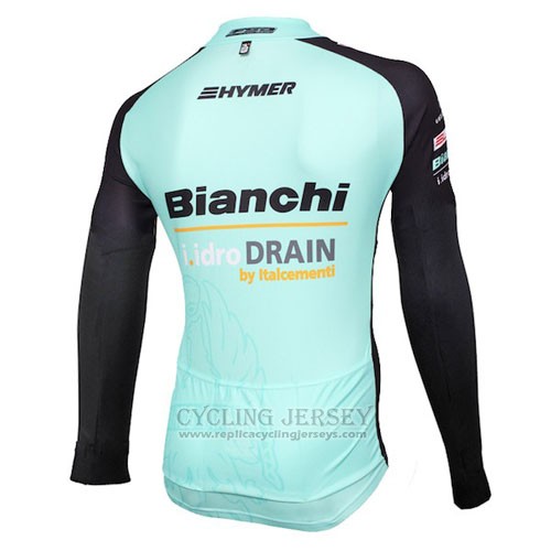 2016 Cycling Jersey Bianchi Mtb Ml Black and Green Long Sleeve and Bib Tight