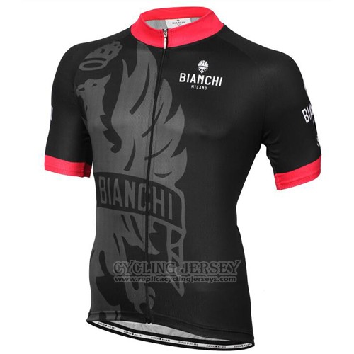 2016 Cycling Jersey Bianchi Red and Black Short Sleeve and Bib Short