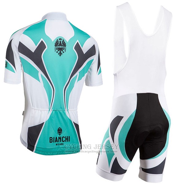 2016 Cycling Jersey Bianchi Sky Blue and White Short Sleeve and Bib Short
