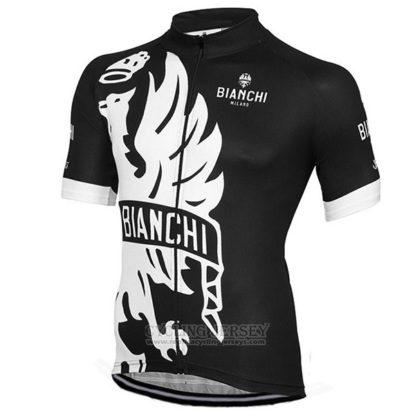 2016 Cycling Jersey Bianchi White and Black Short Sleeve and Bib Short