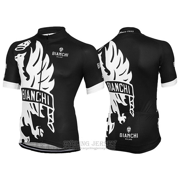 2016 Cycling Jersey Bianchi White and Black Short Sleeve and Bib Short