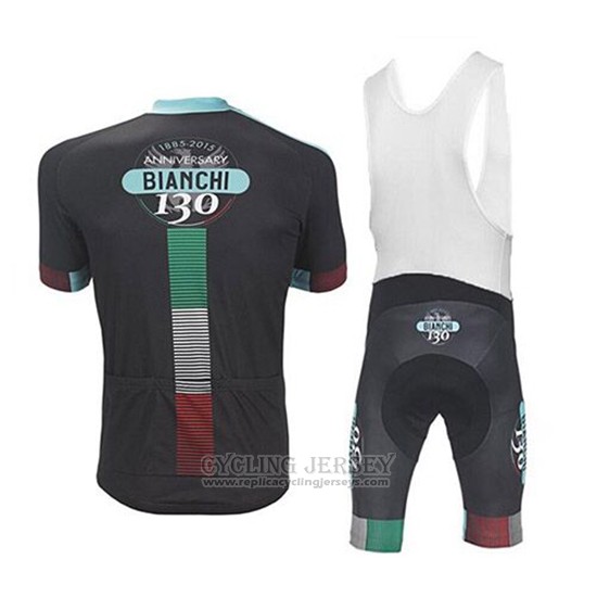 2017 Cycling Jersey Bianchi Black Short Sleeve and Bib Short