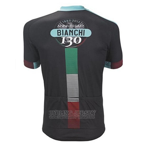 2017 Cycling Jersey Bianchi Black Short Sleeve and Bib Short