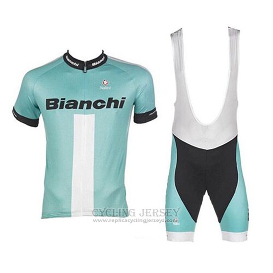 2017 Cycling Jersey Bianchi Green Short Sleeve and Bib Short