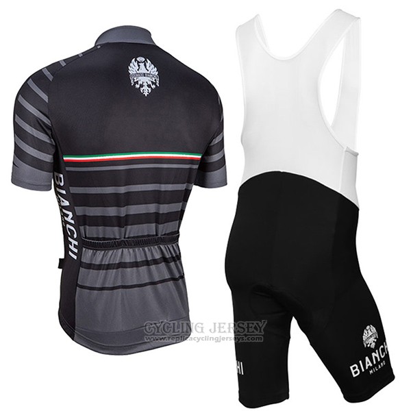 2017 Cycling Jersey Bianchi Milano Albatros Gray Short Sleeve and Bib Short