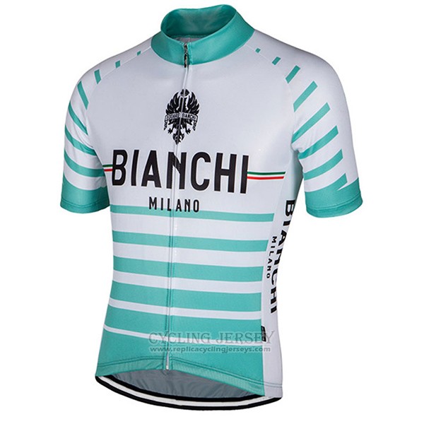 2017 Cycling Jersey Bianchi Milano Albatros White Short Sleeve and Bib Short