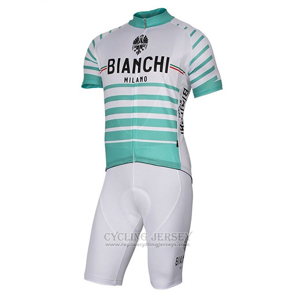 2017 Cycling Jersey Bianchi Milano Albatros White Short Sleeve and Bib Short