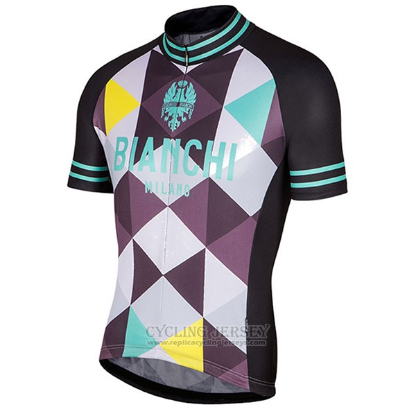 2017 Cycling Jersey Bianchi Milano Aviolo Black Short Sleeve and Bib Short