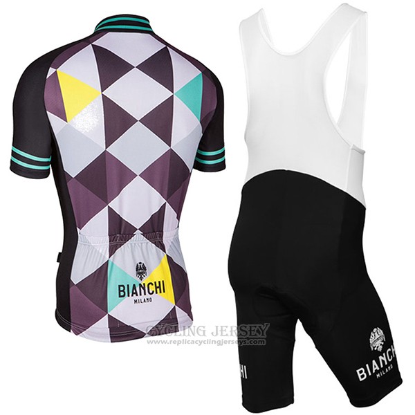 2017 Cycling Jersey Bianchi Milano Aviolo Black Short Sleeve and Bib Short