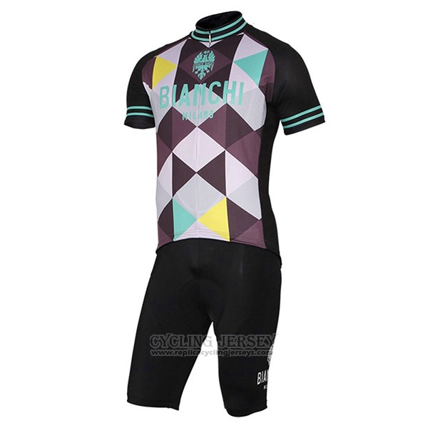 2017 Cycling Jersey Bianchi Milano Aviolo Black Short Sleeve and Bib Short
