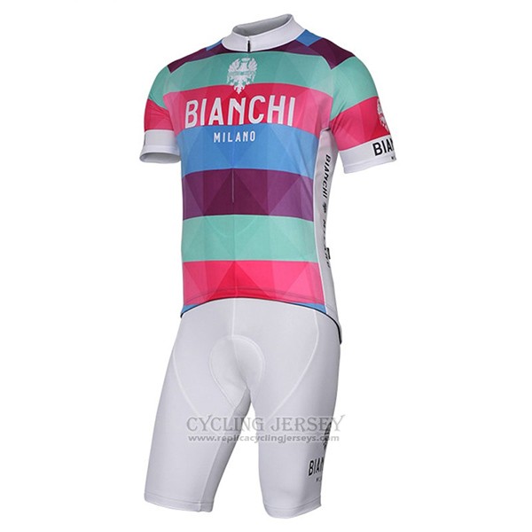2017 Cycling Jersey Bianchi Milano Aviolo Red Short Sleeve and Bib Short