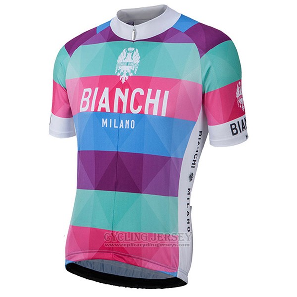 2017 Cycling Jersey Bianchi Milano Aviolo Red Short Sleeve and Bib Short