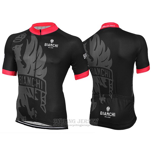 2017 Cycling Jersey Bianchi Milano Black Short Sleeve and Bib Short