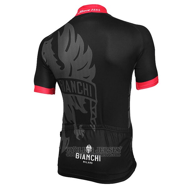 2017 Cycling Jersey Bianchi Milano Black Short Sleeve and Bib Short