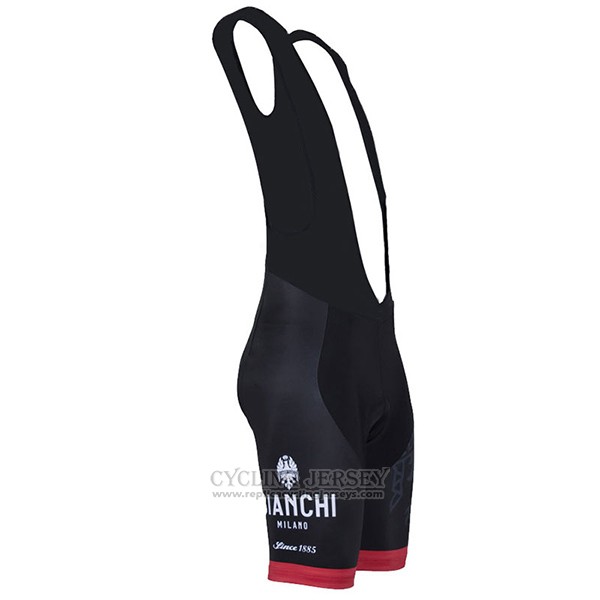 2017 Cycling Jersey Bianchi Milano Black Short Sleeve and Bib Short