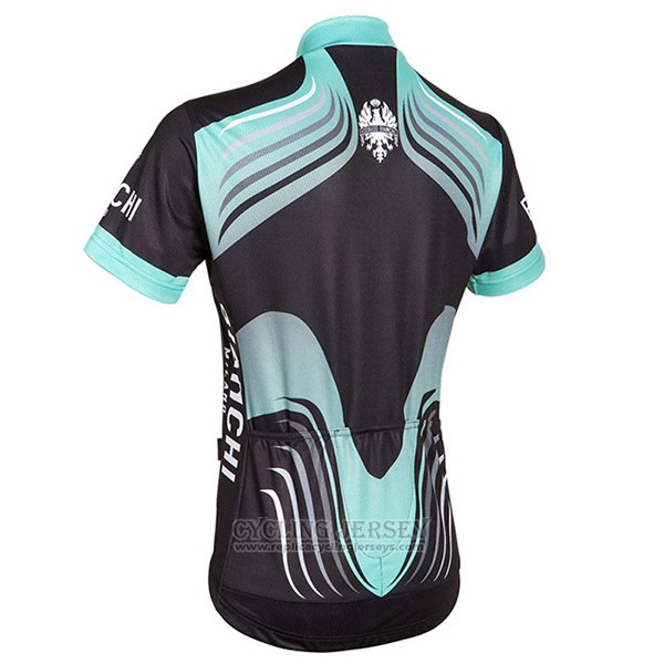 2017 Cycling Jersey Bianchi Milano Black and Green Short Sleeve and Bib Short