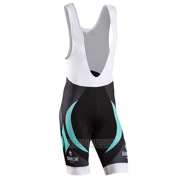 2017 Cycling Jersey Bianchi Milano Black and Green Short Sleeve and Bib Short