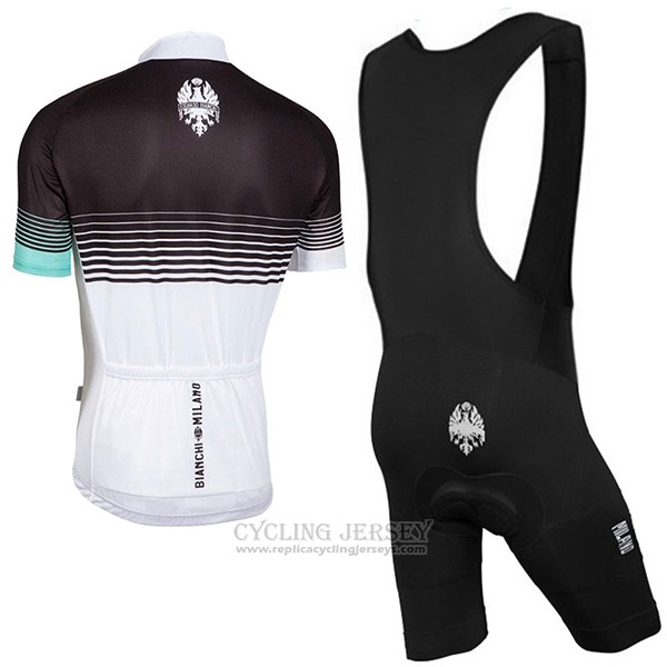 2017 Cycling Jersey Bianchi Milano Black and White Short Sleeve and Bib Short