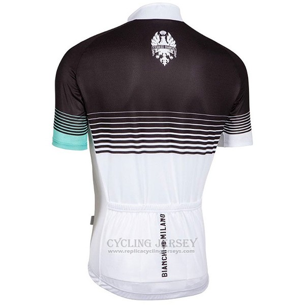 2017 Cycling Jersey Bianchi Milano Black and White Short Sleeve and Bib Short