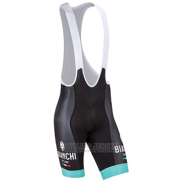 2017 Cycling Jersey Bianchi Milano Ceresole Black Short Sleeve and Bib Short