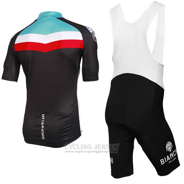 2017 Cycling Jersey Bianchi Milano Chorei Black Short Sleeve and Bib Short
