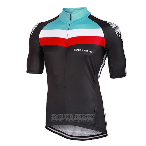 2017 Cycling Jersey Bianchi Milano Chorei Black Short Sleeve and Bib Short