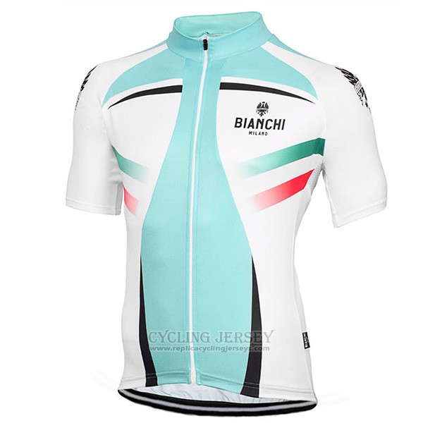 2017 Cycling Jersey Bianchi Milano Green and White Short Sleeve and Bib Short
