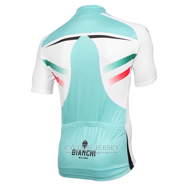 2017 Cycling Jersey Bianchi Milano Green and White Short Sleeve and Bib Short