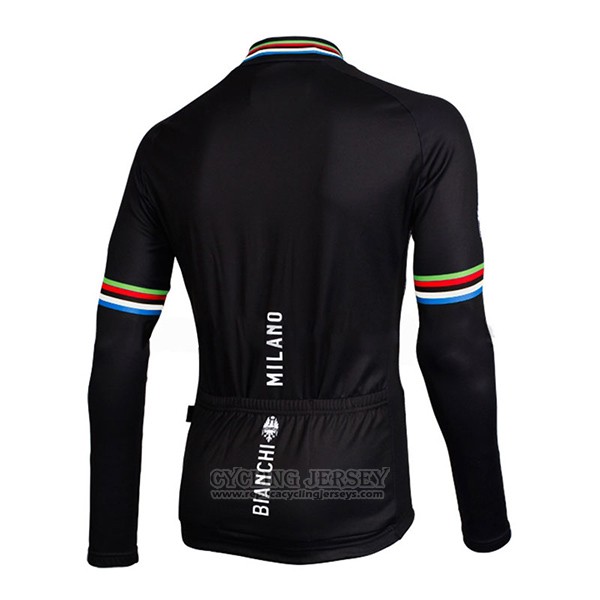 2017 Cycling Jersey Bianchi Milano Ml Black Long Sleeve and Bib Tight