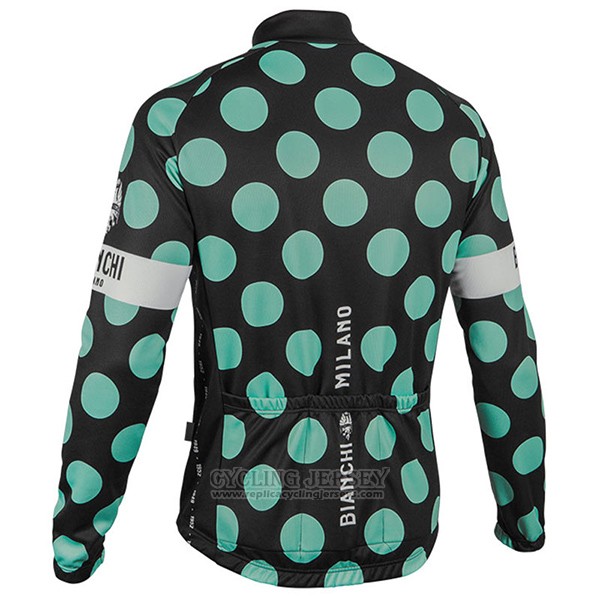 2017 Cycling Jersey Bianchi Milano Ml Black and Green Long Sleeve and Bib Tight