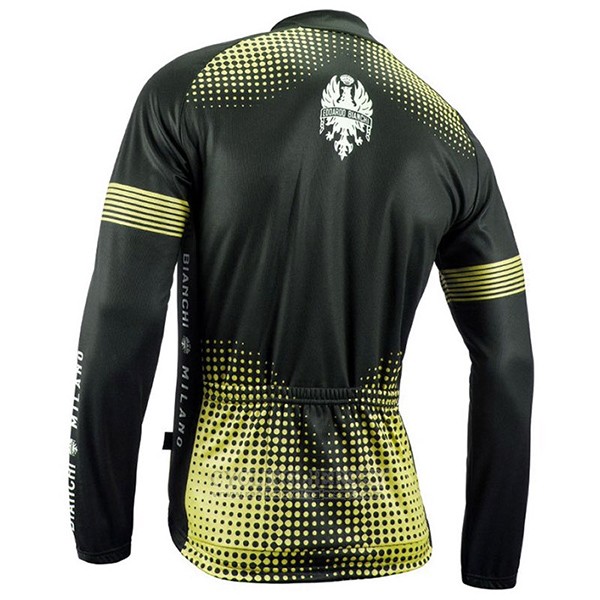 2017 Cycling Jersey Bianchi Milano Ml Black and Yellow Long Sleeve and Bib Tight