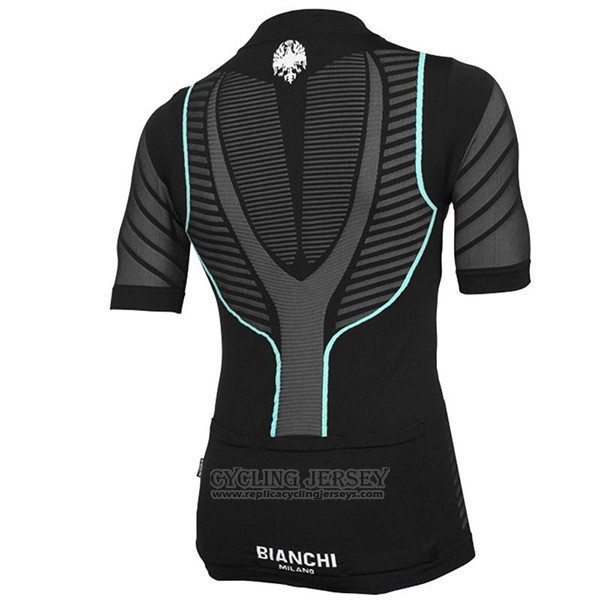 2017 Cycling Jersey Bianchi Milano Tago Black Short Sleeve and Bib Short