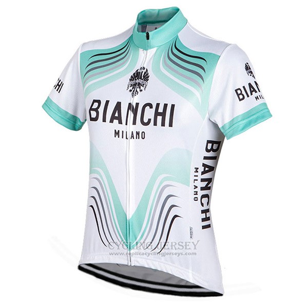 2017 Cycling Jersey Bianchi Milano White Short Sleeve and Bib Short