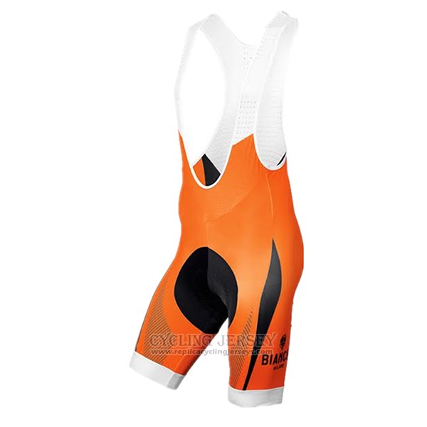 2017 Cycling Jersey Bianchi Orange Short Sleeve and Bib Short
