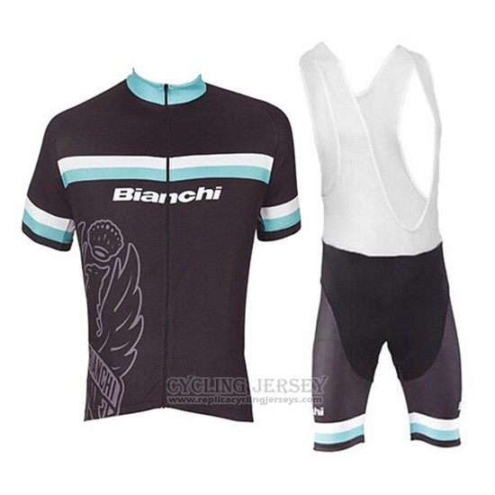 2017 Cycling Jersey Bianchi White and Light Blue Short Sleeve and Bib Short