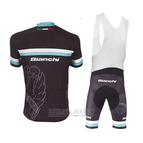 2017 Cycling Jersey Bianchi White and Light Blue Short Sleeve and Bib Short