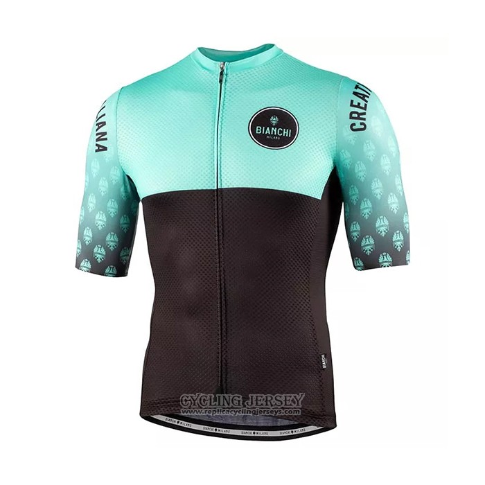 2021 Cycling Jersey Bianchi Black Green Short Sleeve And Bib Short